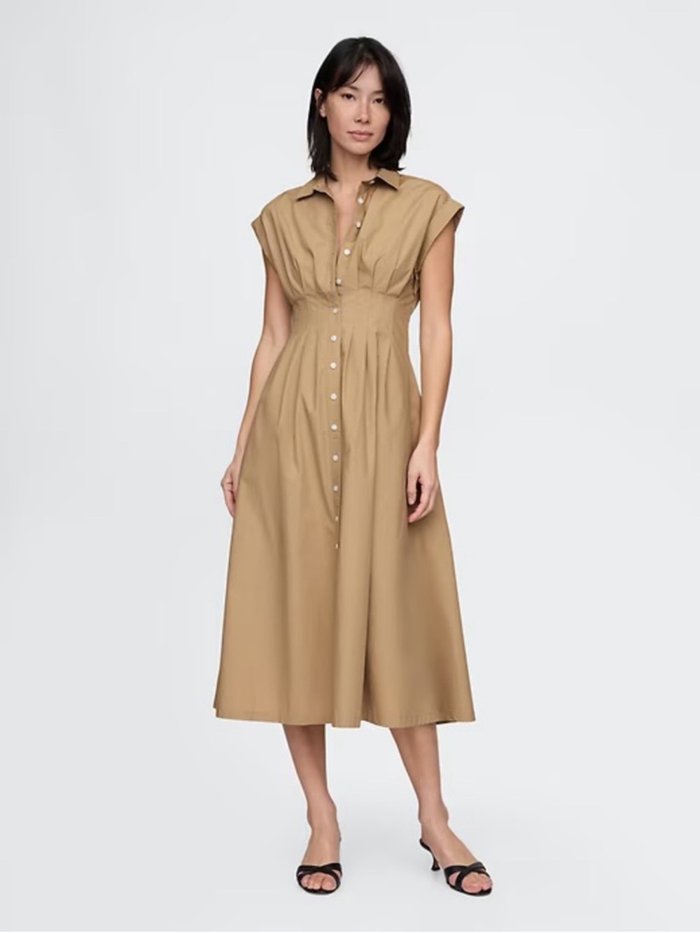 NWT GapStudio Poplin Maxi Shirtdress Tan
Collection 01 Size 14 XL